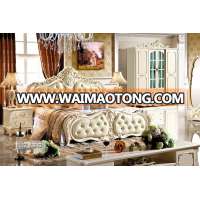 Luxurious European Rococo Wooden Bedroom Set/Palace Royal Hand Carved Bedroom Furniture